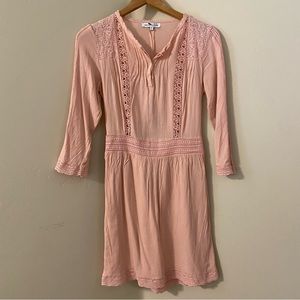 Anthropologie Heartloom Sweetheart Open Back Cut Out Mini Dress Baby Pink M